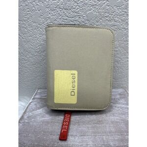 $72 🌙 Diesel Spare Parts Tan Khaki Fabric Wallet Zip Around VINTAGE Y2K